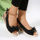 Sandália Plataforma Salto Alto Laço Antonela