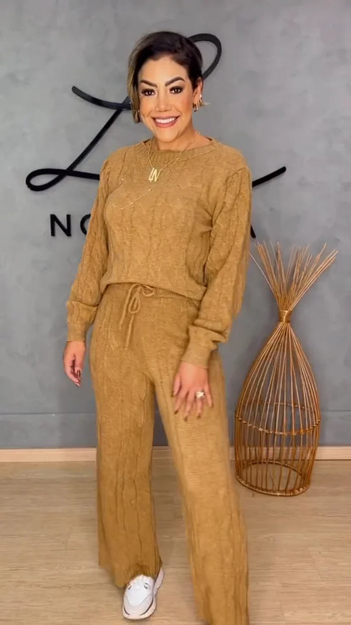 Conjunto Sophia em Tricot | Blusa + Calça [PROMOÇÃO OUTONO INVERNO]