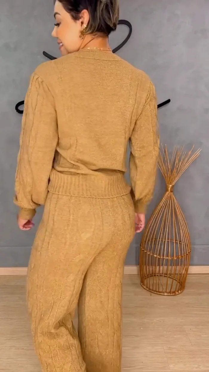 Conjunto Sophia em Tricot | Blusa + Calça [PROMOÇÃO OUTONO INVERNO]