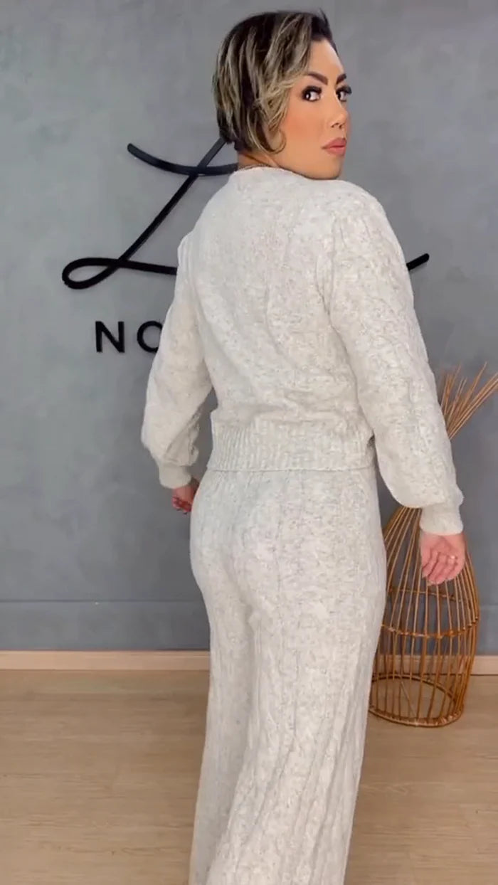 Conjunto Sophia em Tricot | Blusa + Calça [PROMOÇÃO OUTONO INVERNO]